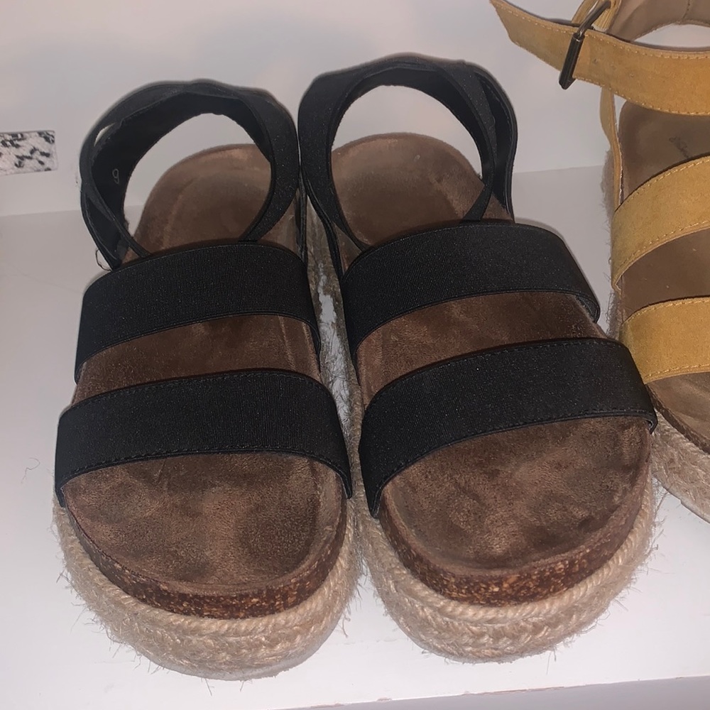 Black platform sandals